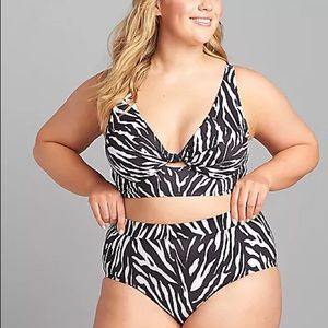 Underwire Plunge Keyhole Swim Bikini Top Size-42DD